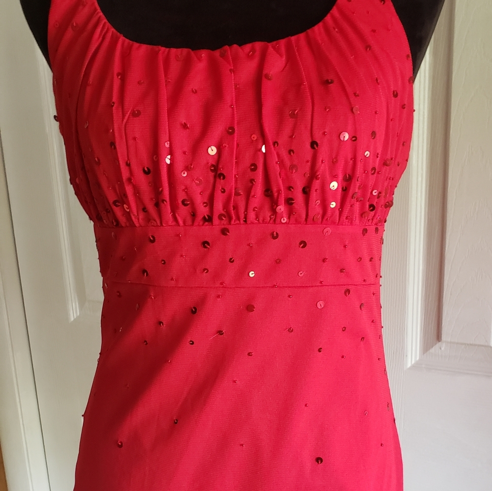 Ann Taylor Red Dressy Top with Sequins